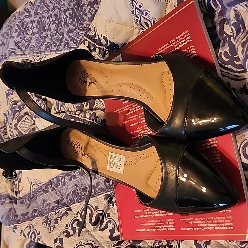 Black low heel with strap